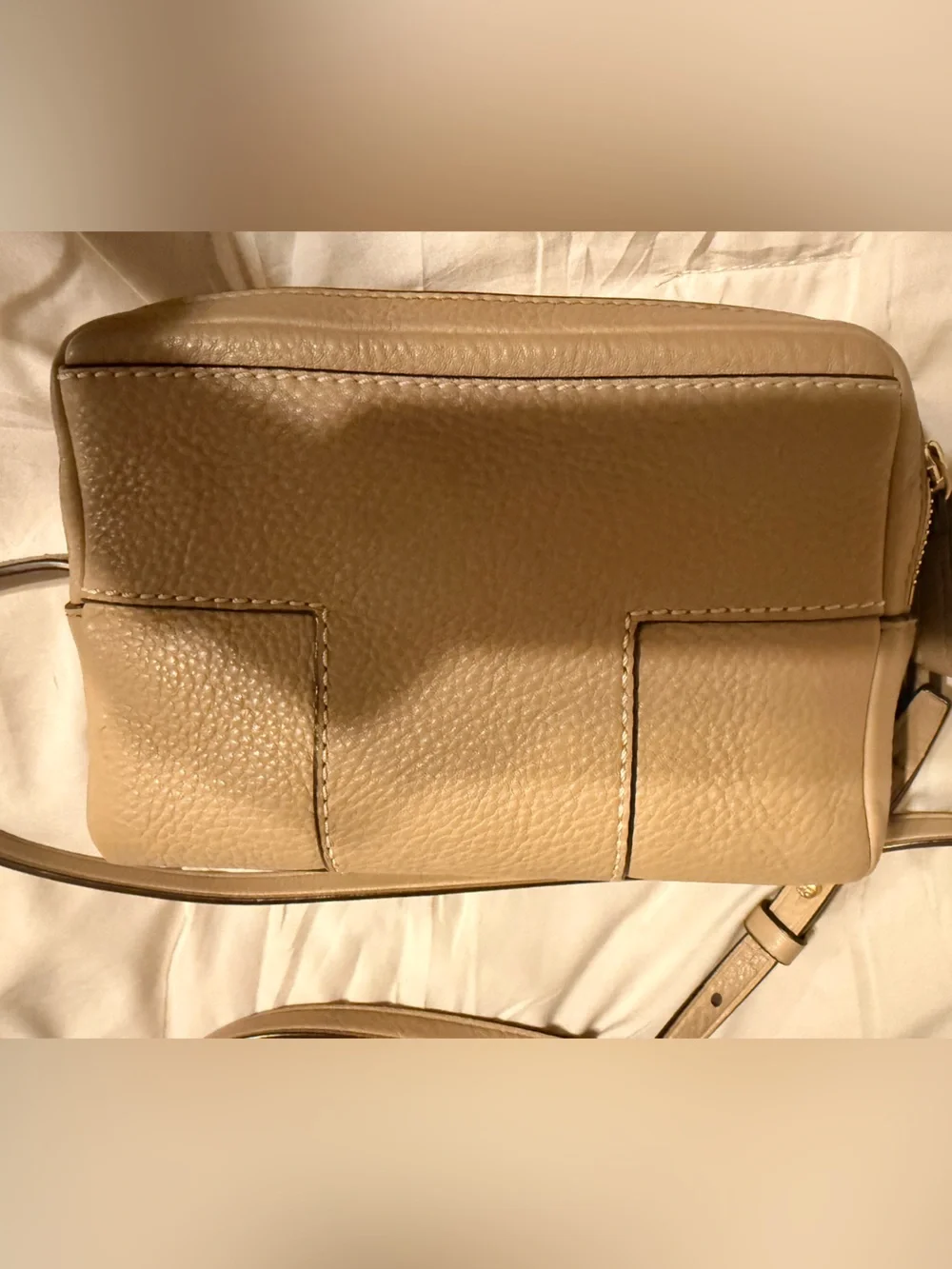 Tory Burch Taupe Leather Crossbody Bag